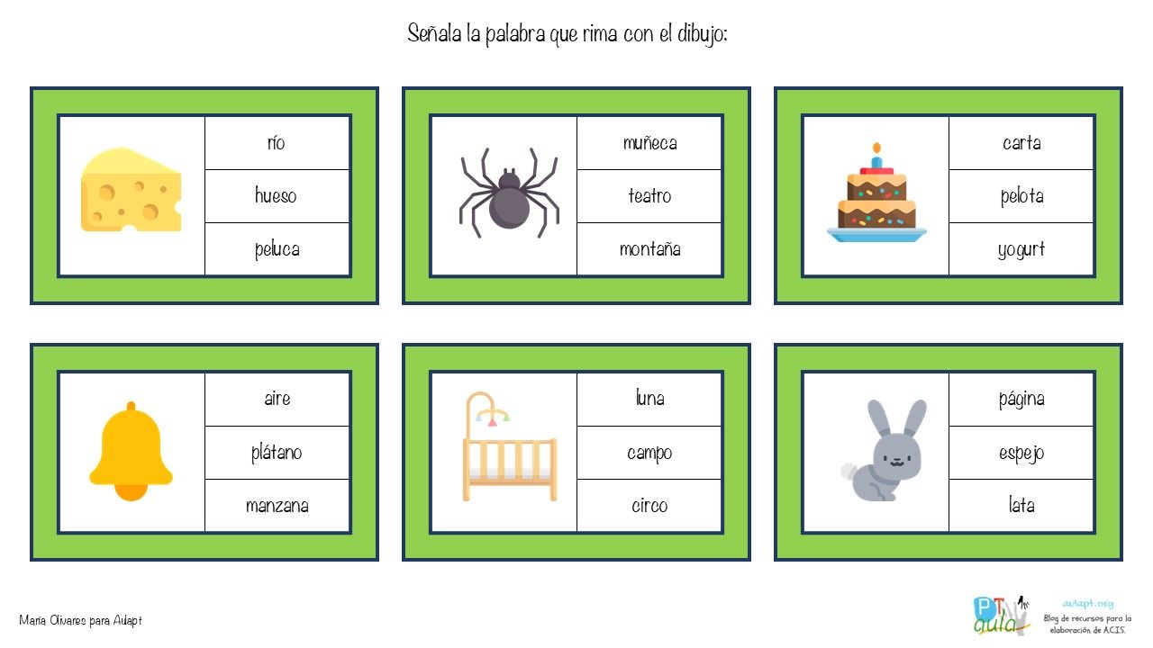 Niños rimando palabras en el aula