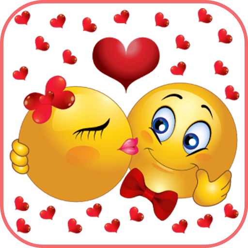 Emoticonos de corazones y besos románticos