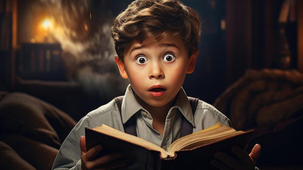 Qué importancia tiene la lectura para los niños 3 Niño leyendo con expresión de asombro