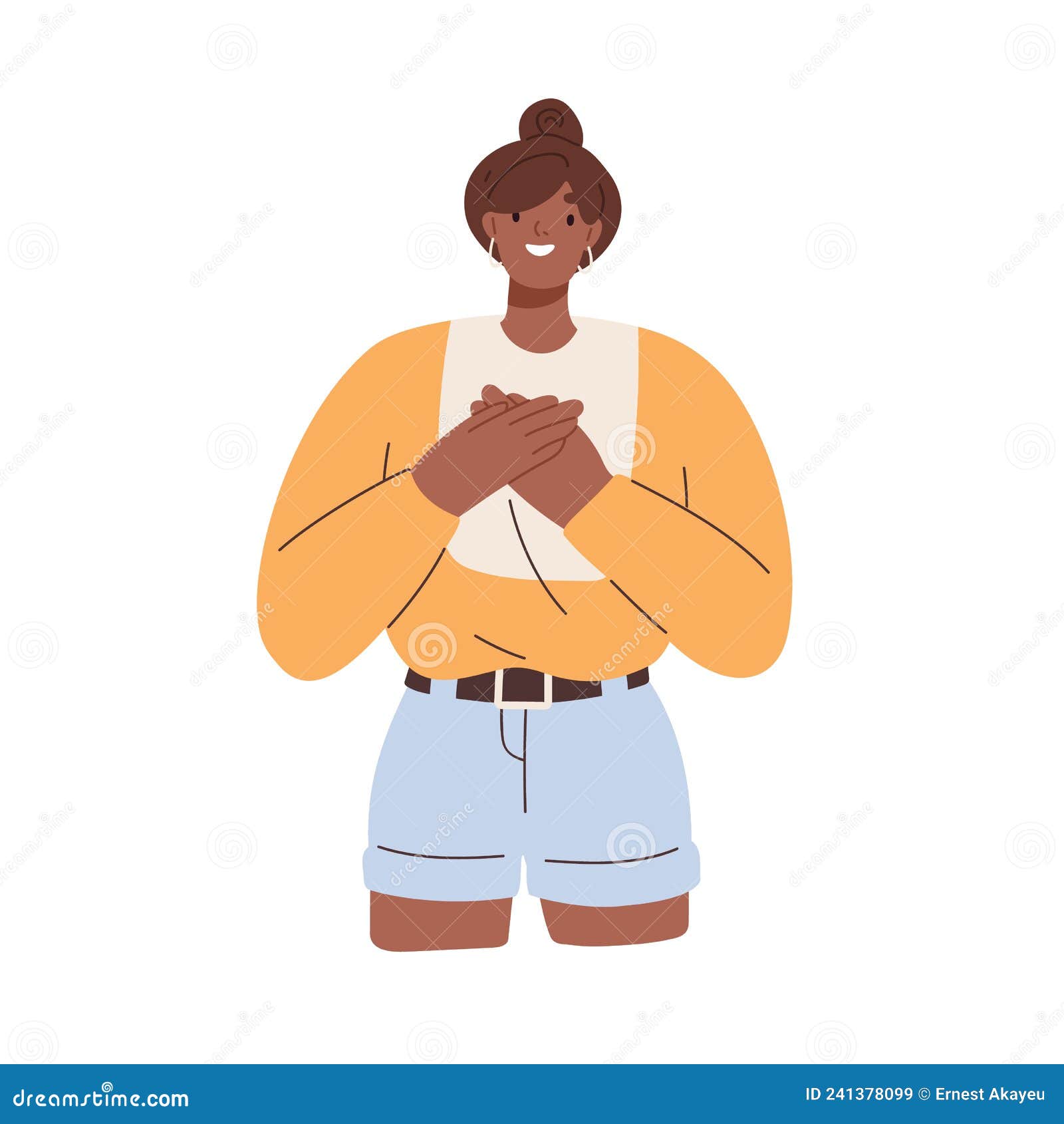 Persona expresando gratitud con gesto sincero