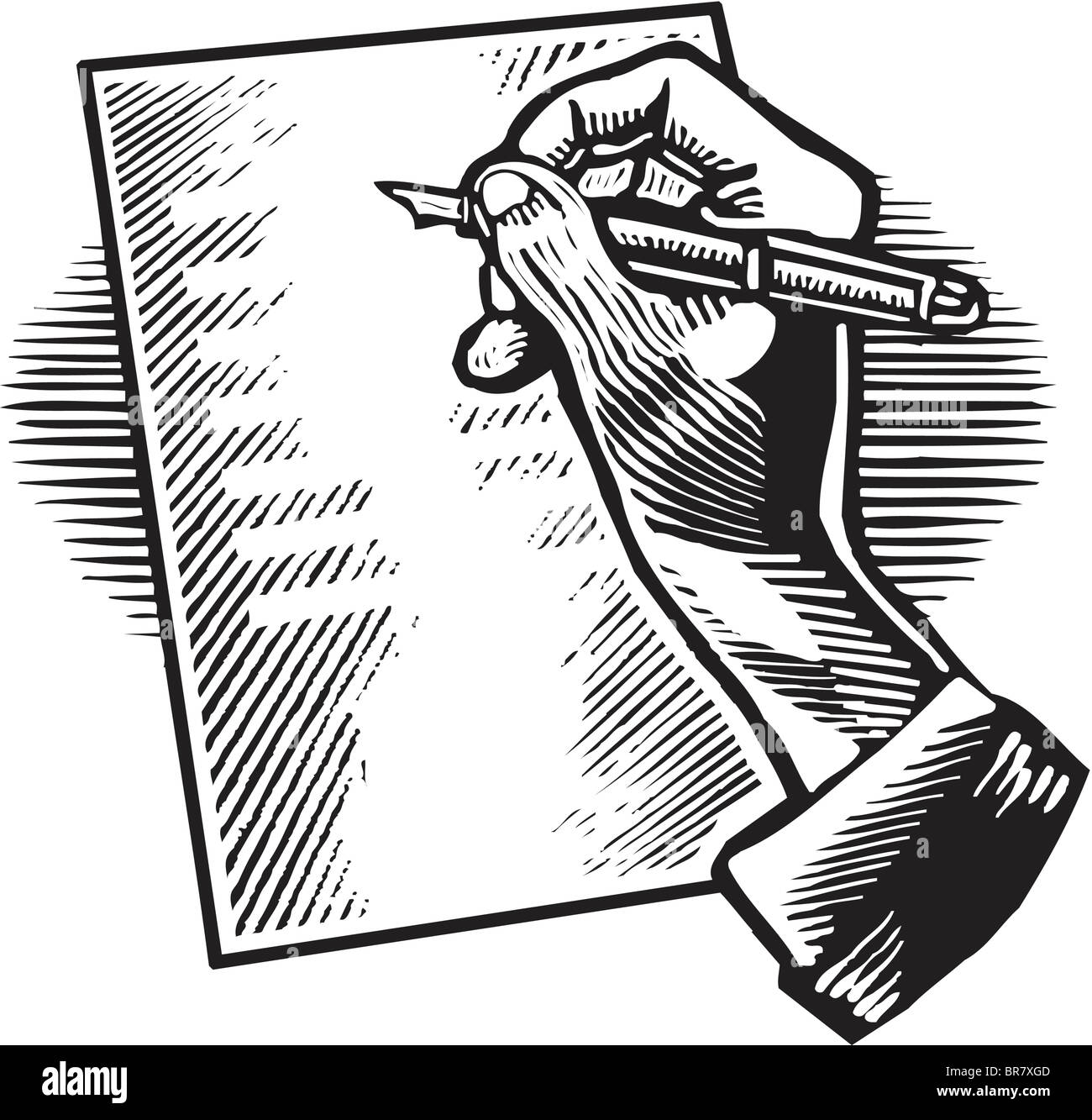 Cómo escribir una carta linda para tu sobrina llena de amor y cariño 1 una persona escribiendo una carta con una pluma dibujado en blanco y negro